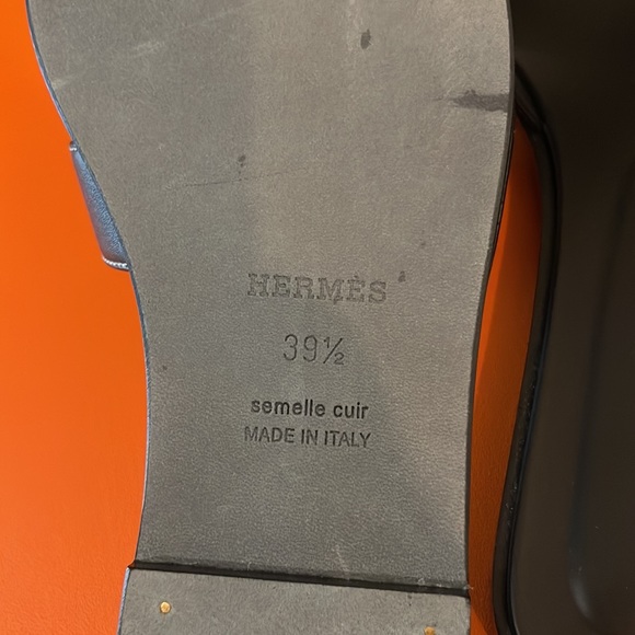 Hermès Oran Sandal Noir Piqures Ecrues (Black) Size 39 1/2  100% Authentic! - Picture 9 of 11